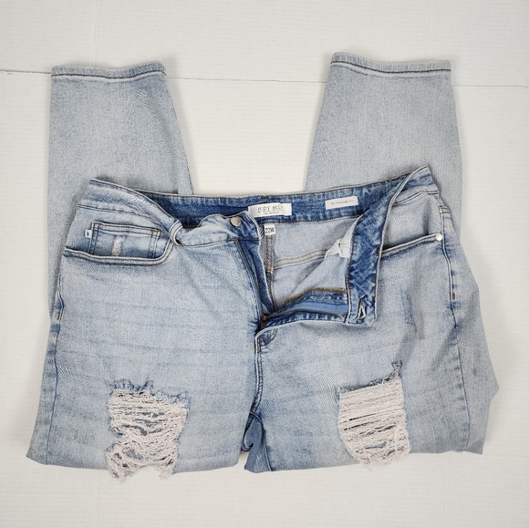 Judy Blue Jeans Women Boyfriend Fit Distressed Stretch Light Wash Size 22W - Picture 6 of 15